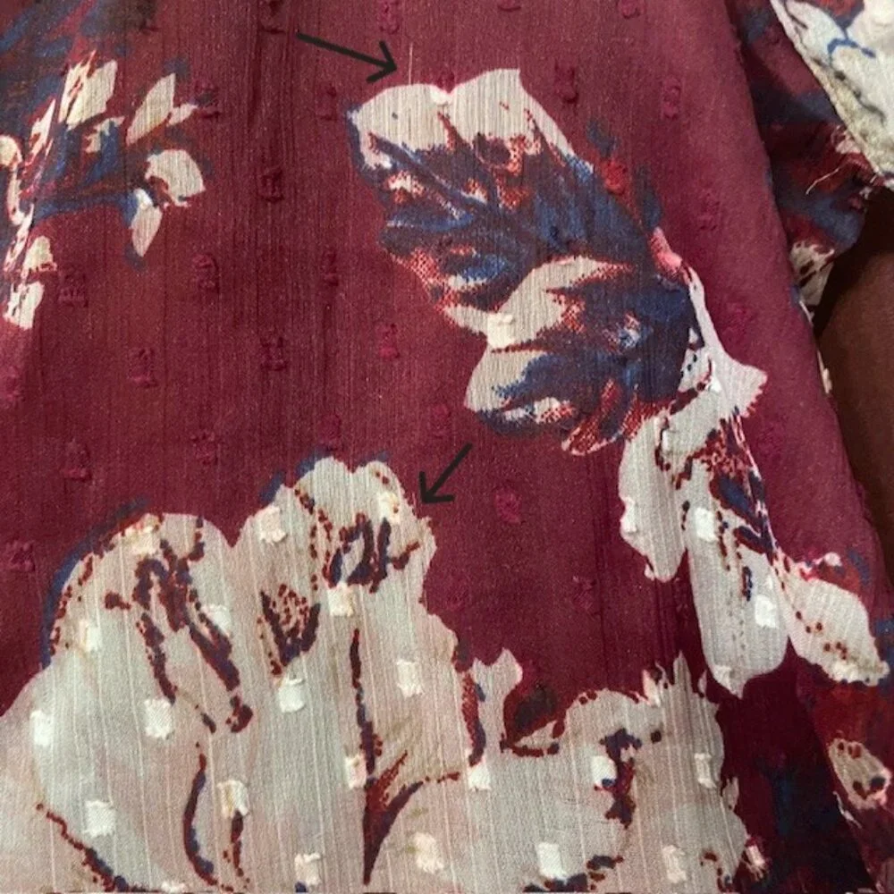 NWT Bishop + Young Cameo Midi Floral Long Sleeve Dress Dahlia Size Large